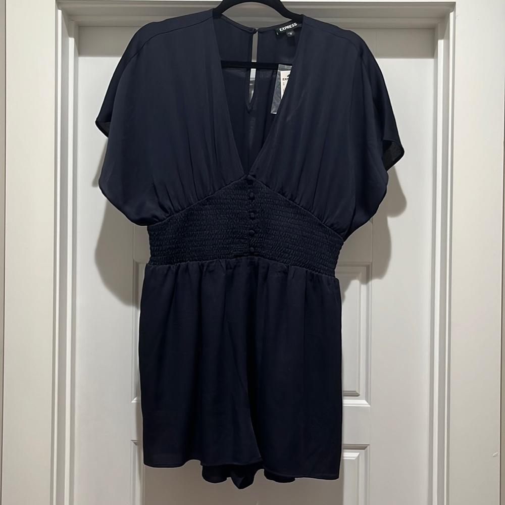 NWT Express Deep V Short Sleeve Romper